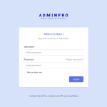 Admin Panel Login Screen - Screenshot 1